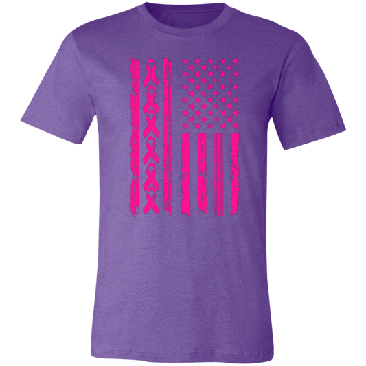 Breast Cancer Support Jersey Short-Sleeve T-Shirt - T-Shirts Heather Team Purple / X-Small Real Domain Streetwear Real Domain Streetwear