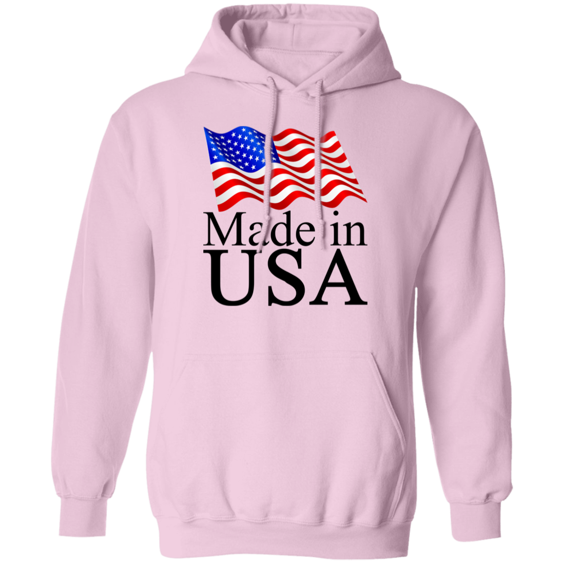 Made in USA American Flag Pullover Hoodie - Hoodies Light Pink / M Real Domain Streetwear Real Domain Streetwear