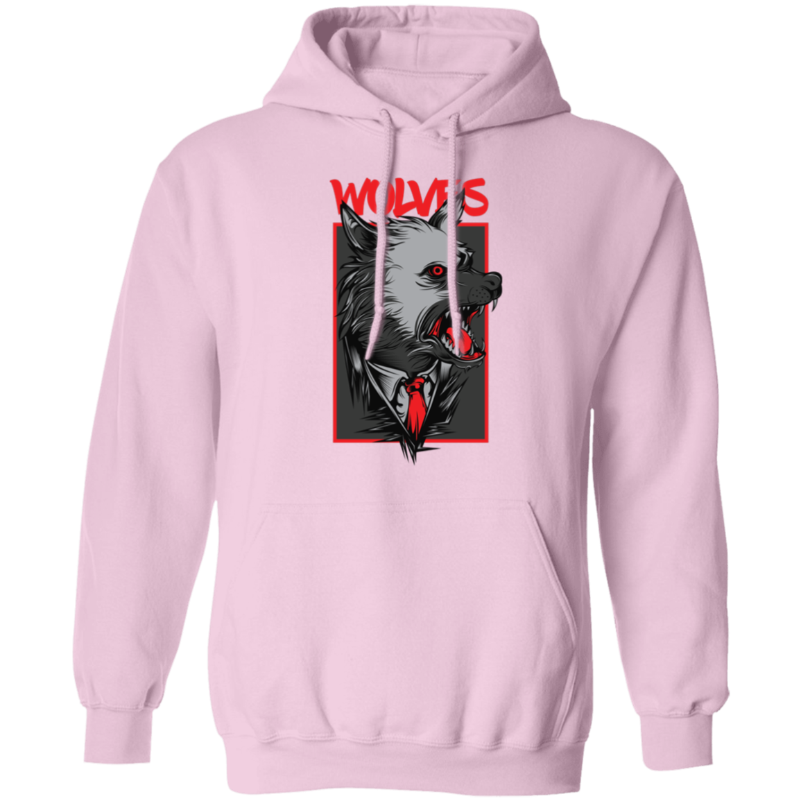 Wolves Mafia Pullover Hoodie - Hoodies Light Pink / M Real Domain Streetwear Real Domain Streetwear