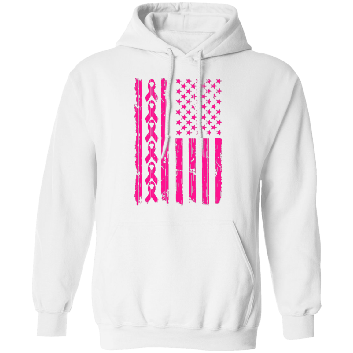 Breast Cancer Support Pullover Hoodie - Hoodies White / S Real Domain Streetwear Real Domain Streetwear