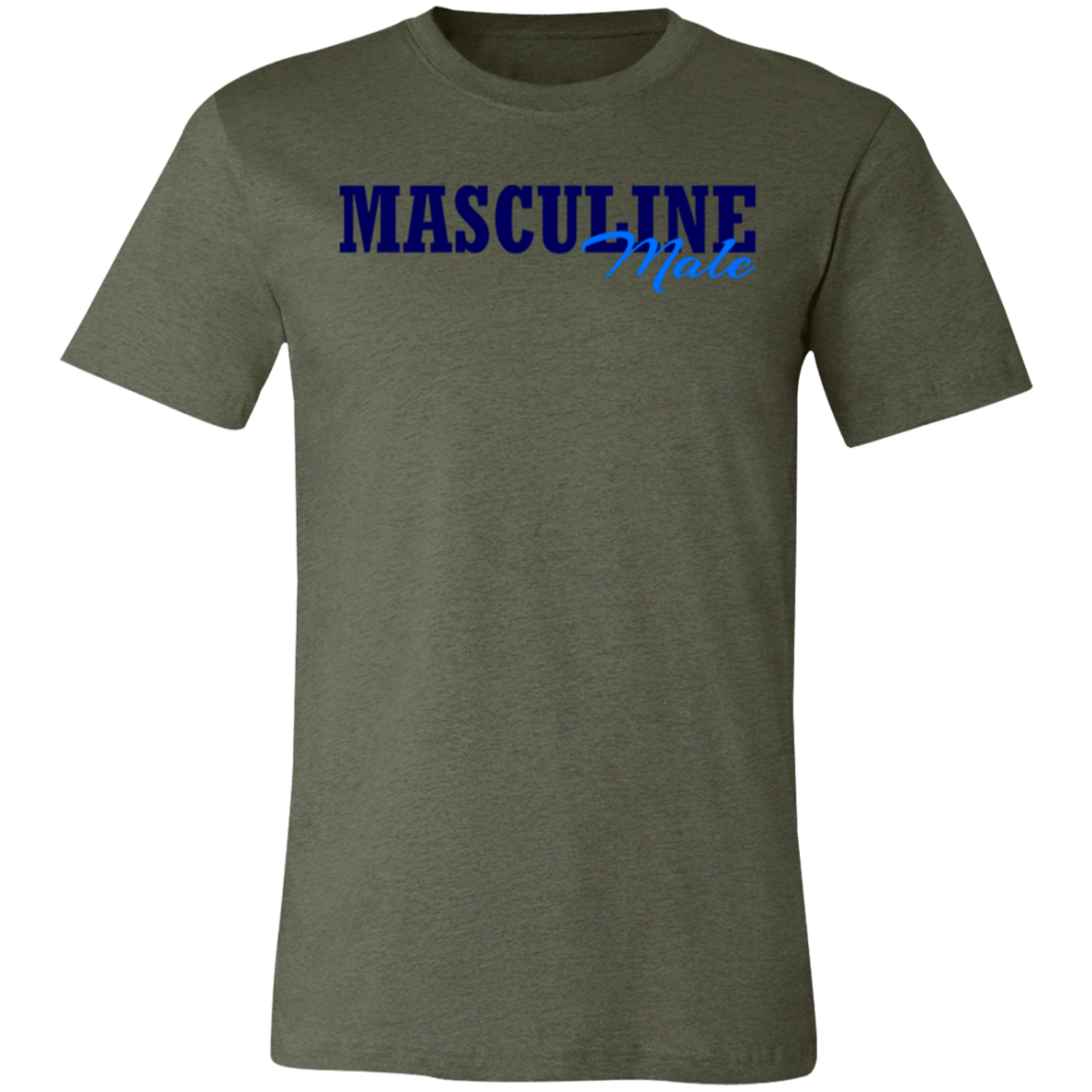 Masculine Male Jersey Short-Sleeve T-Shirt - T-Shirts Heather Military Green / M Real Domain Streetwear Real Domain Streetwear