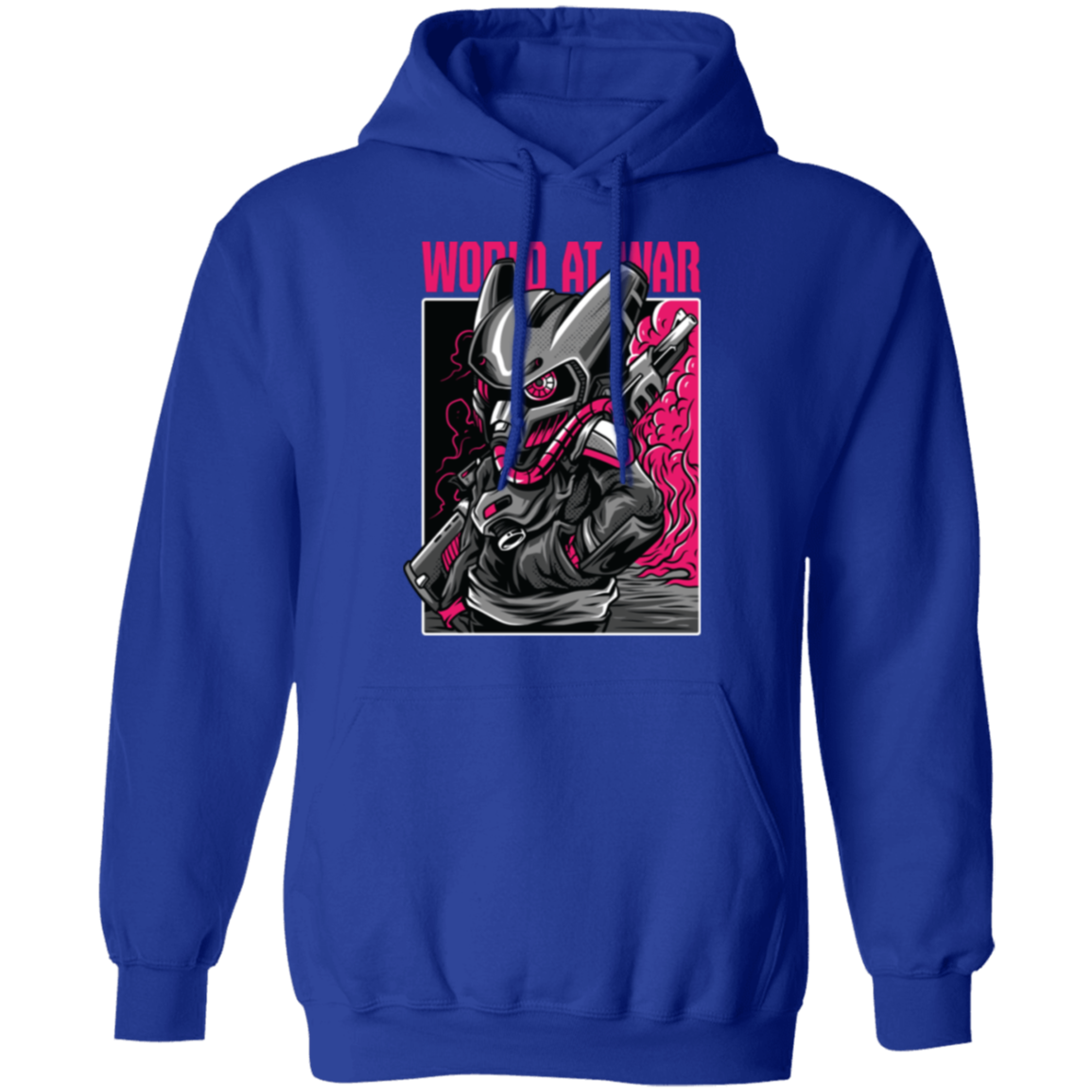 World at War Manga Style Pullover Hoodie - Hoodies Royal / M Real Domain Streetwear Real Domain Streetwear