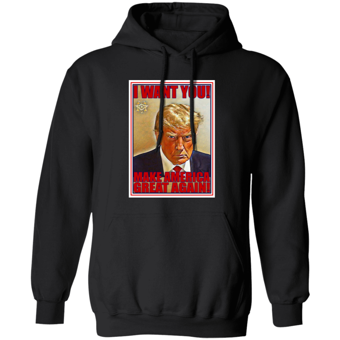 Trump I Want You Pullover Hoodie - Hoodies Black / M Real Domain Streetwear Real Domain Streetwear