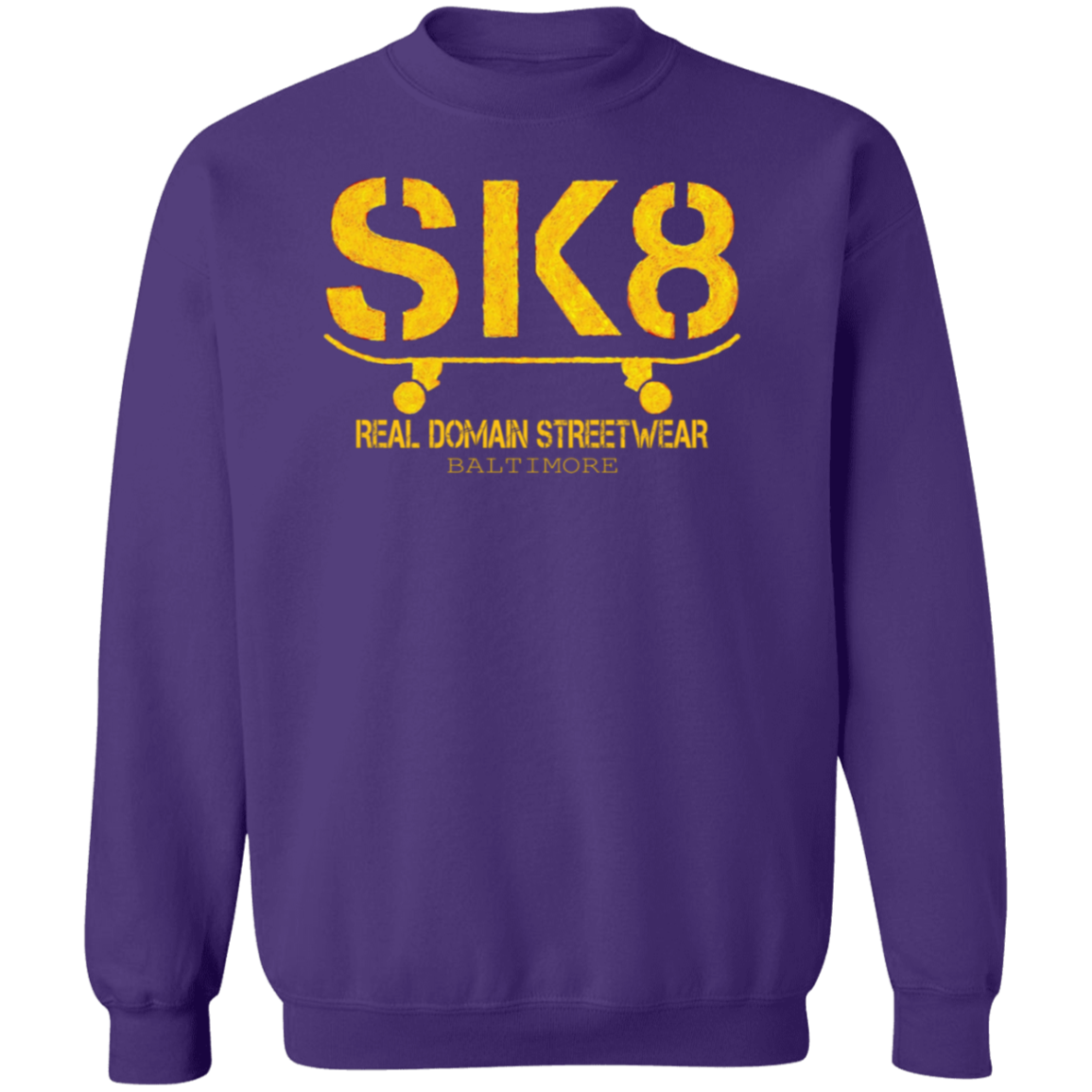 Real Domain Streetwear SK8 Crewneck Pullover Sweatshirt