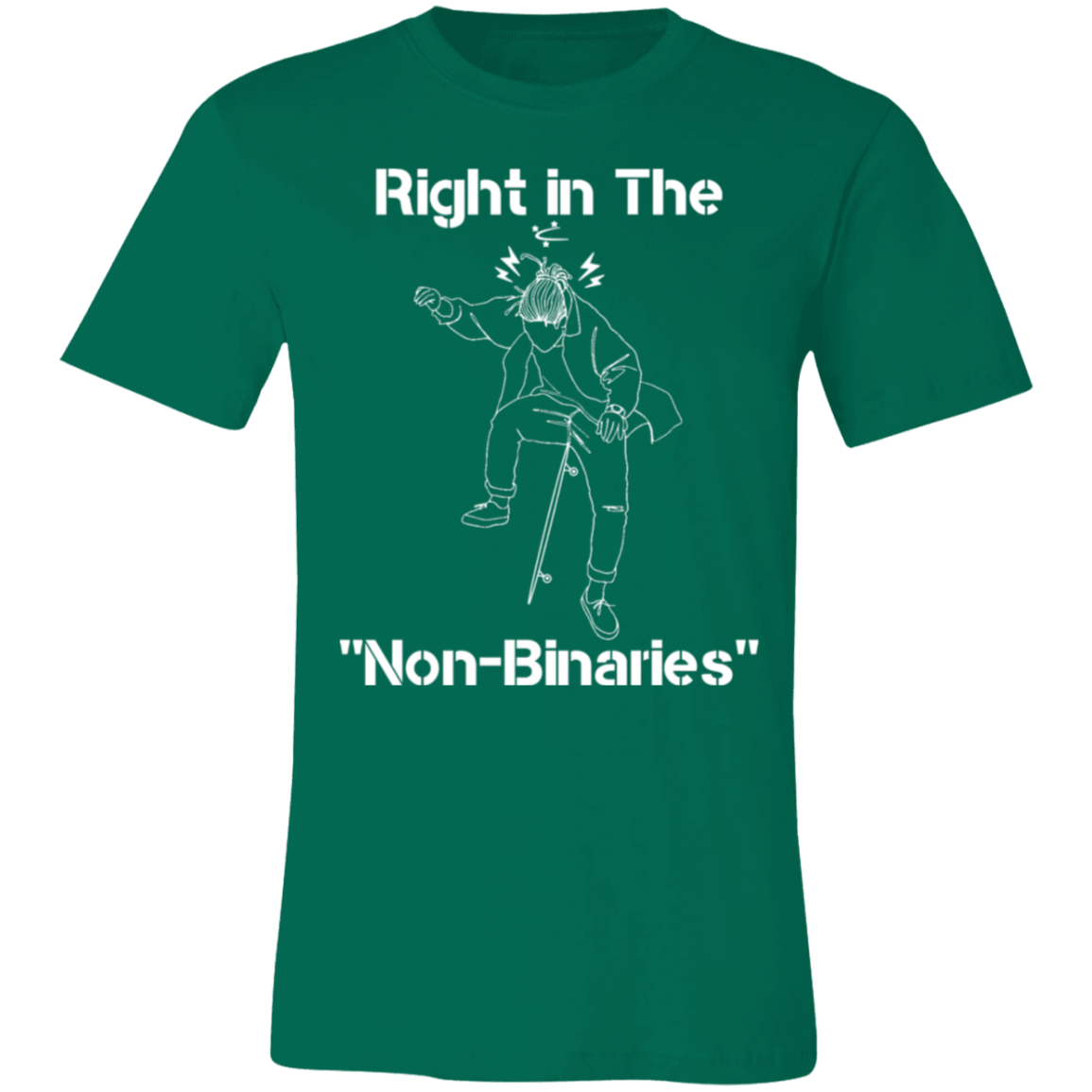 Right in the "Non-Binaries" Jersey Short-Sleeve T-Shirt - T-Shirts Kelly / S Real Domain Streetwear Real Domain Streetwear