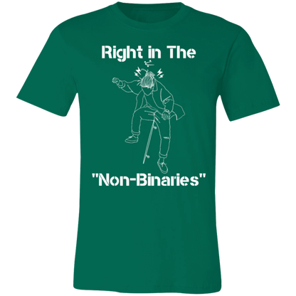Right in the "Non-Binaries" Jersey Short-Sleeve T-Shirt - T-Shirts Kelly / S Real Domain Streetwear Real Domain Streetwear