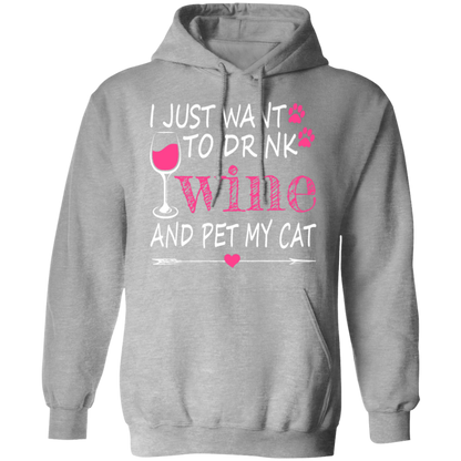 I Just Want to Drink Wine... Pullover Hoodie - Hoodies Sport Grey / M Real Domain Streetwear Real Domain Streetwear