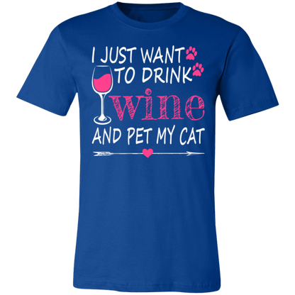 I Just Want to Drink Wine... Jersey Short-Sleeve T-Shirt - T-Shirts True Royal / M Real Domain Streetwear Real Domain Streetwear
