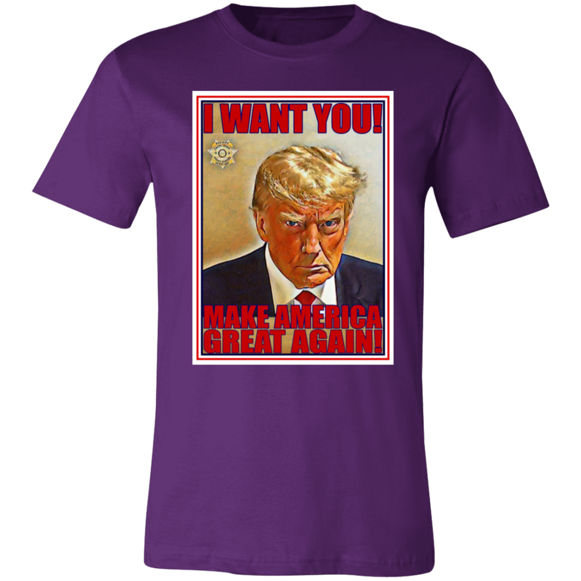 Trump I Want You Jersey Short-Sleeve T-Shirt - T-Shirts Team Purple / S Real Domain Streetwear Real Domain Streetwear