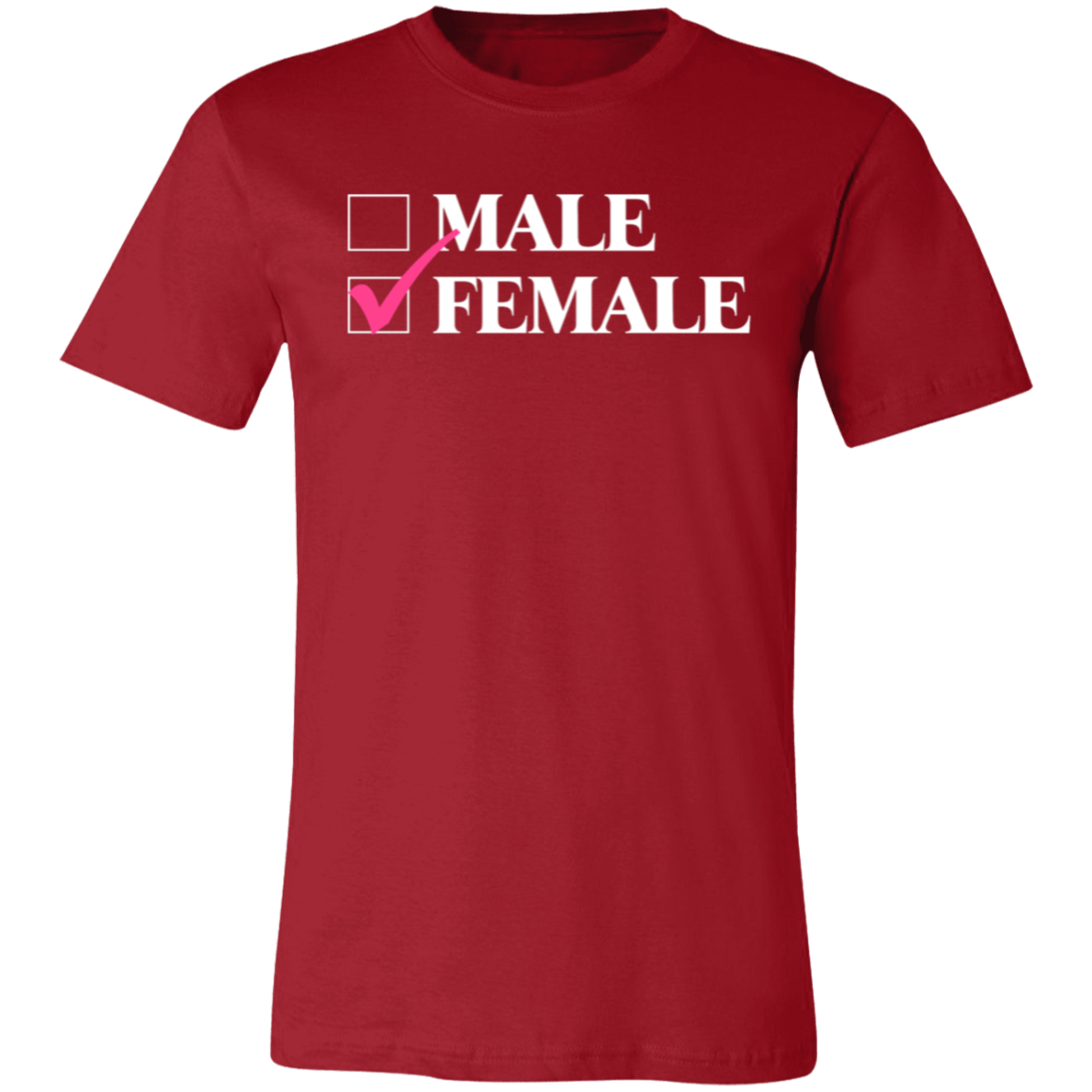 Checkmark Female Jersey Short-Sleeve T-Shirt - T-Shirts Canvas Red / S Real Domain Streetwear Real Domain Streetwear