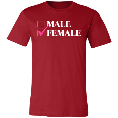 Checkmark Female Jersey Short-Sleeve T-Shirt - T-Shirts Canvas Red / S Real Domain Streetwear Real Domain Streetwear