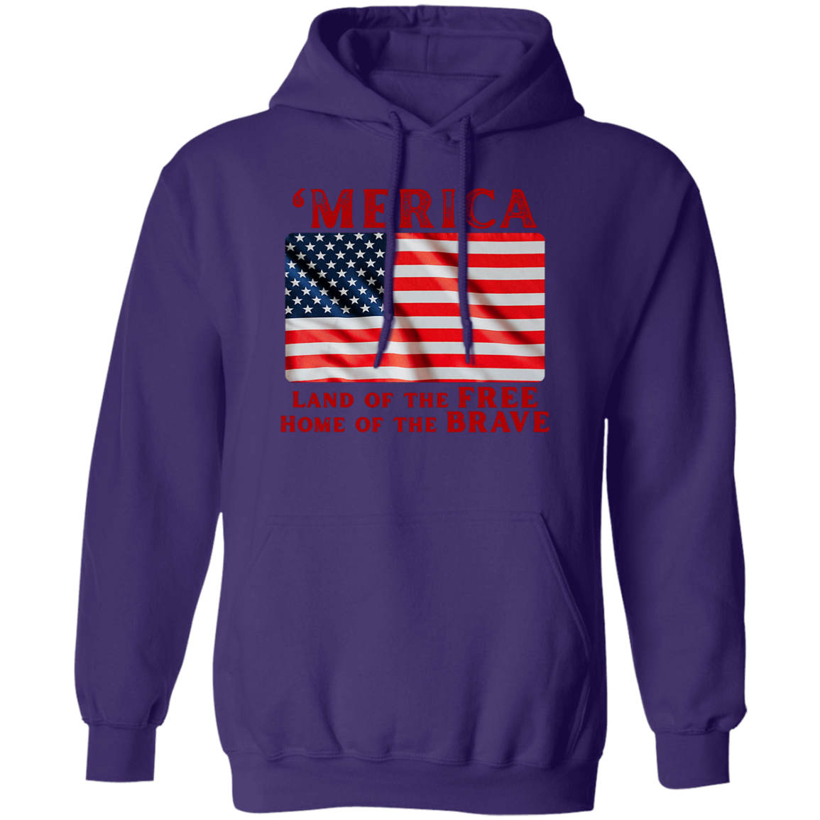 'MERICA Pullover Hoodie: Celebrate in Style! - Hoodies Purple / M Real Domain Streetwear Real Domain Streetwear