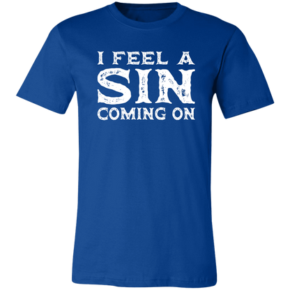 I Feel a SIN Coming On Jersey Short-Sleeve T-Shirt - T-Shirts True Royal / S Real Domain Streetwear Real Domain Streetwear