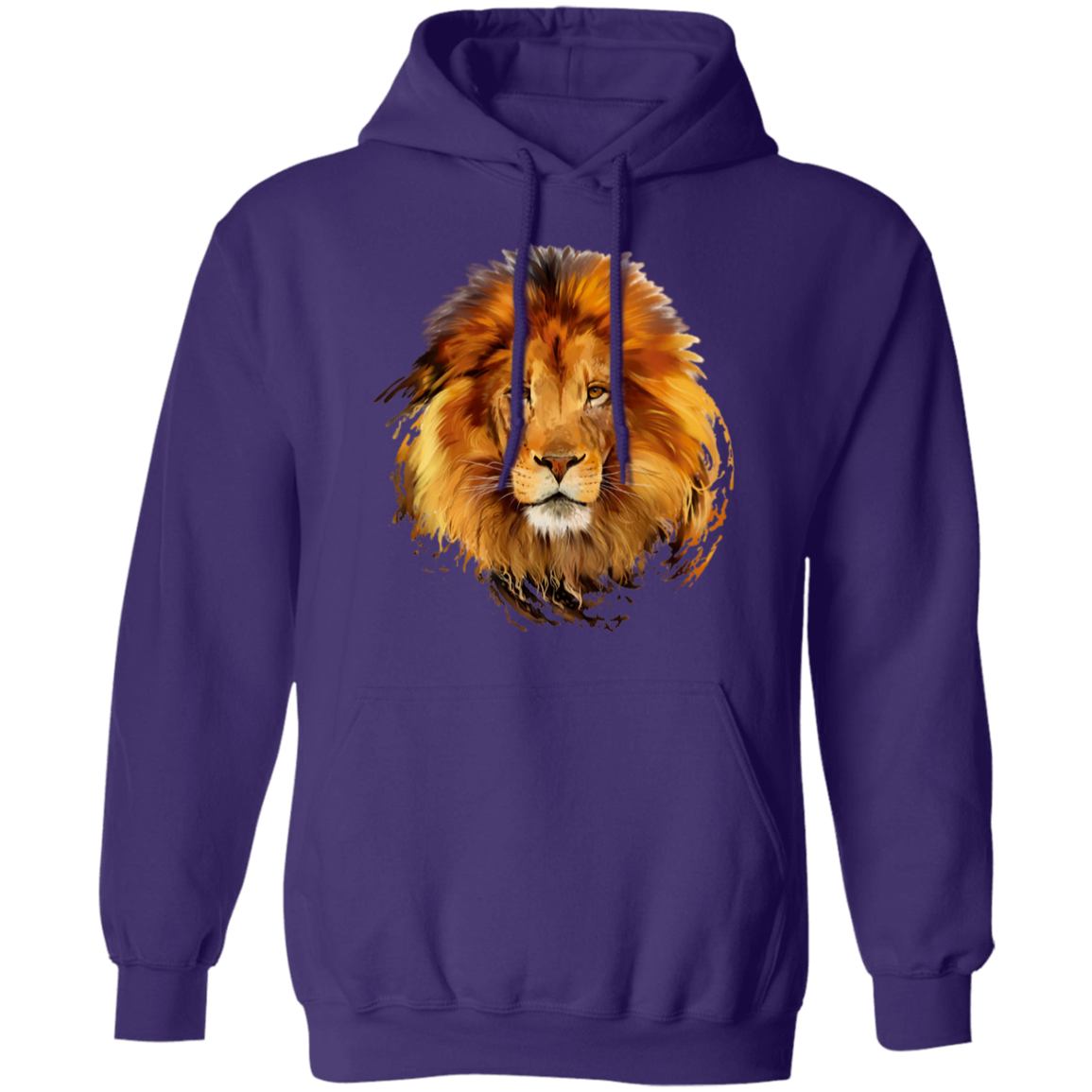 The King Lion Pullover Hoodie - Hoodies Purple / M Real Domain Streetwear Real Domain Streetwear