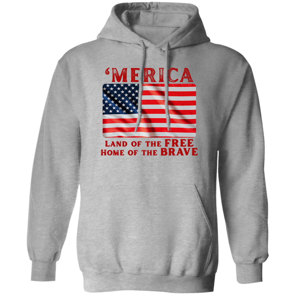 'MERICA Pullover Hoodie: Celebrate in Style! - Hoodies Sport Grey / M Real Domain Streetwear Real Domain Streetwear