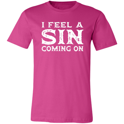 I Feel a SIN Coming On Jersey Short-Sleeve T-Shirt - T-Shirts Berry / S Real Domain Streetwear Real Domain Streetwear