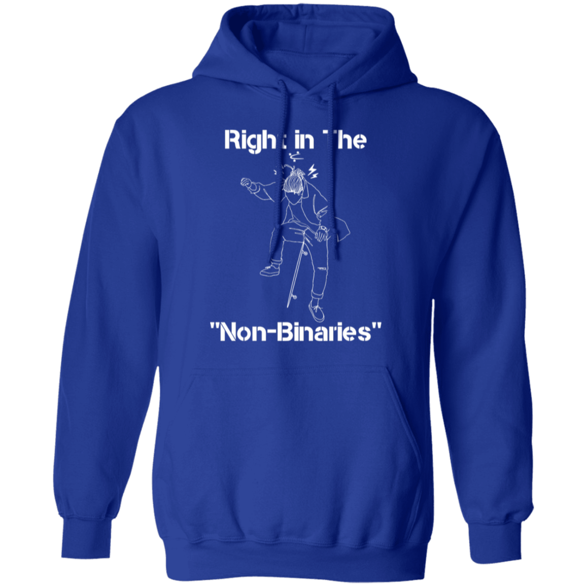 Right in the "Non-Binaries" Pullover Hoodie - Hoodies Royal / M Real Domain Streetwear Real Domain Streetwear