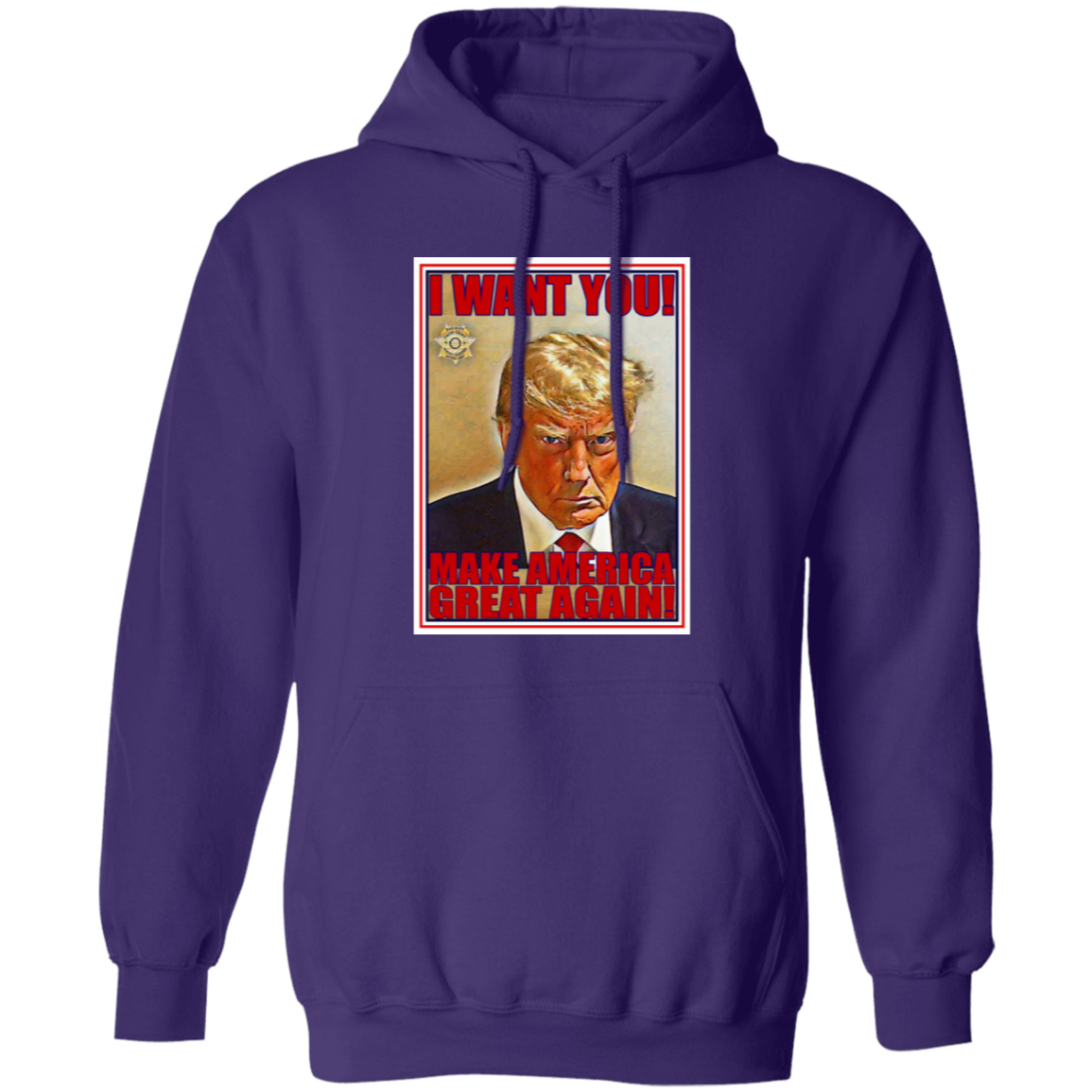 Trump I Want You Pullover Hoodie - Hoodies Purple / M Real Domain Streetwear Real Domain Streetwear
