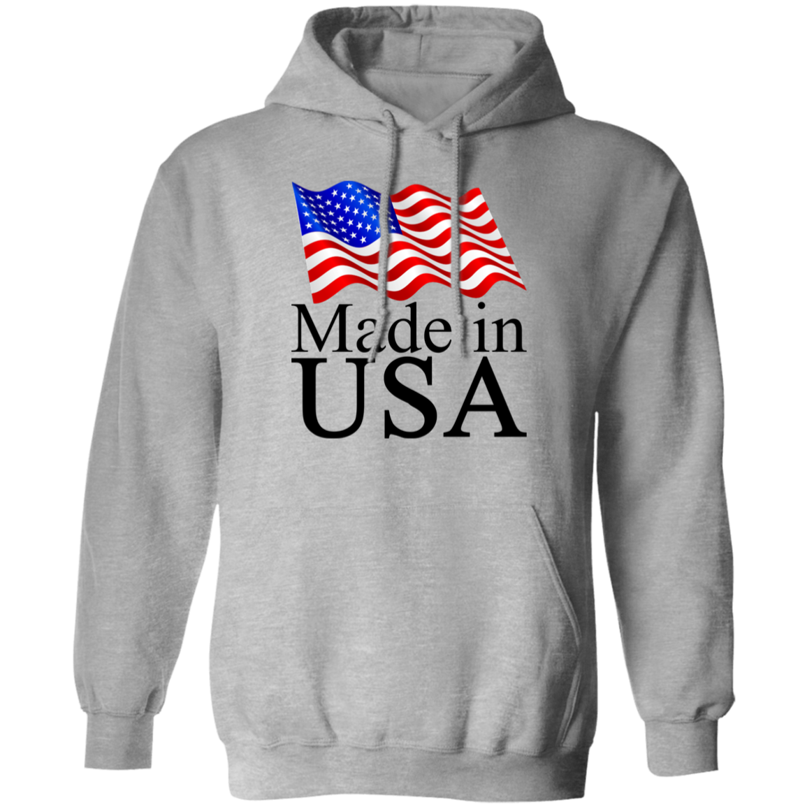 Made in USA American Flag Pullover Hoodie - Hoodies Sport Grey / M Real Domain Streetwear Real Domain Streetwear