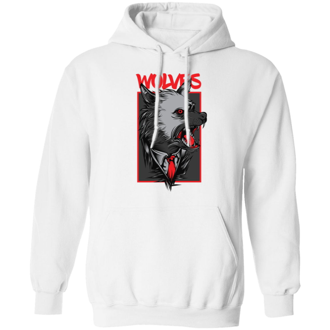 Wolves Mafia Pullover Hoodie - Hoodies White / M Real Domain Streetwear Real Domain Streetwear