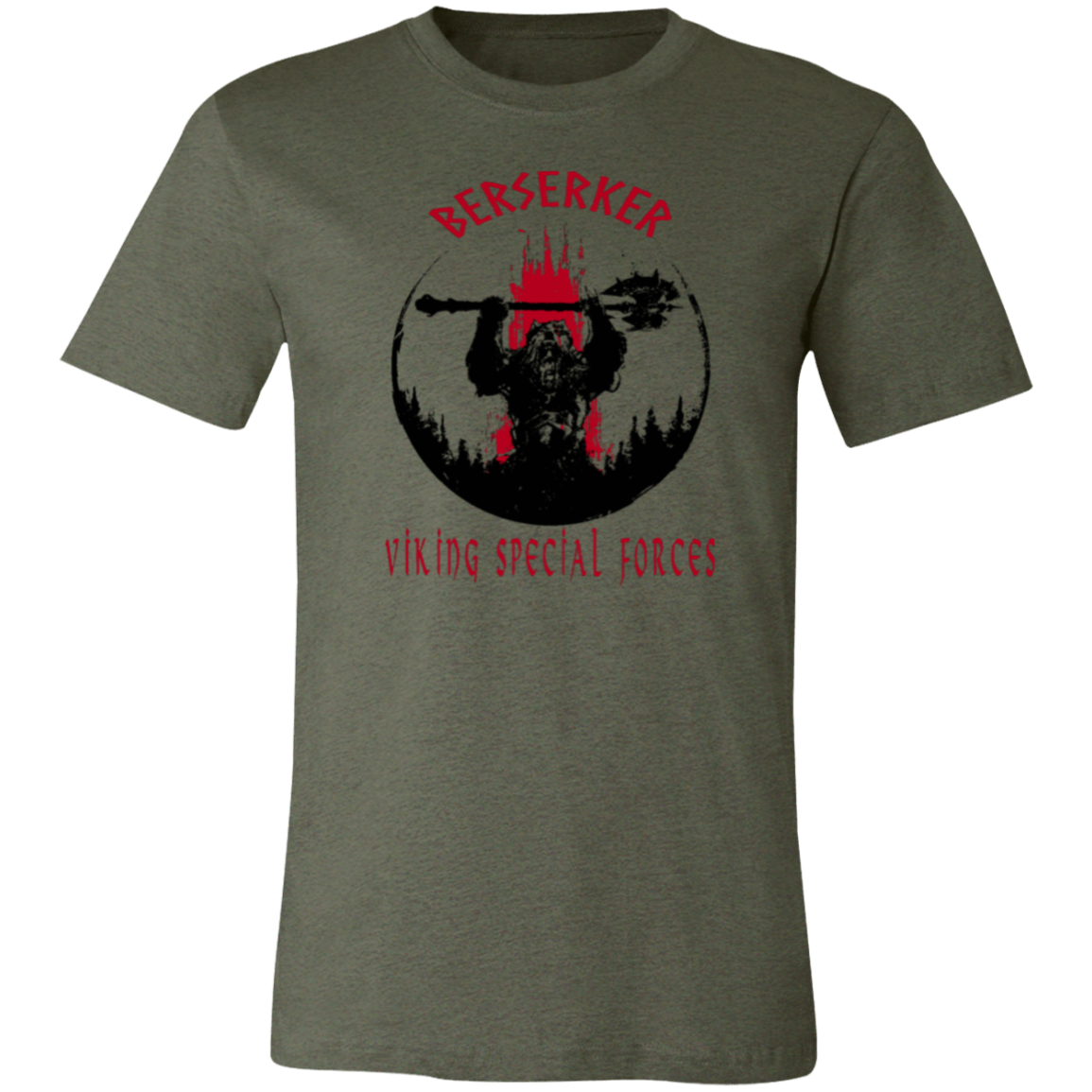 Berserker Viking Special Forces Jersey Short-Sleeve T-Shirt - T-Shirts Heather Military Green / M Real Domain Streetwear Real Domain Streetwear
