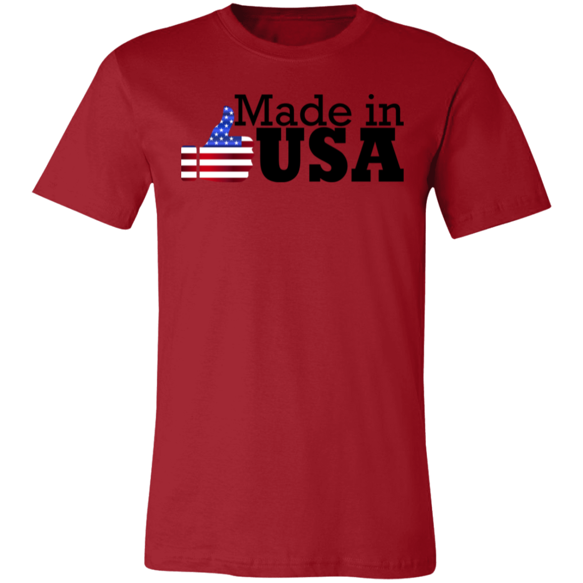 Made in USA Thumbs Up Jersey Short-Sleeve T-Shirt - T-Shirts Canvas Red / M Real Domain Streetwear Real Domain Streetwear