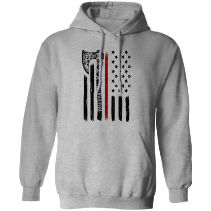 Viking Axe American Flag Pullover Hoodie - Hoodies Sport Grey / M Real Domain Streetwear Real Domain Streetwear