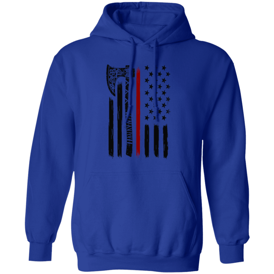 Viking Axe American Flag Pullover Hoodie - Hoodies Royal / M Real Domain Streetwear Real Domain Streetwear