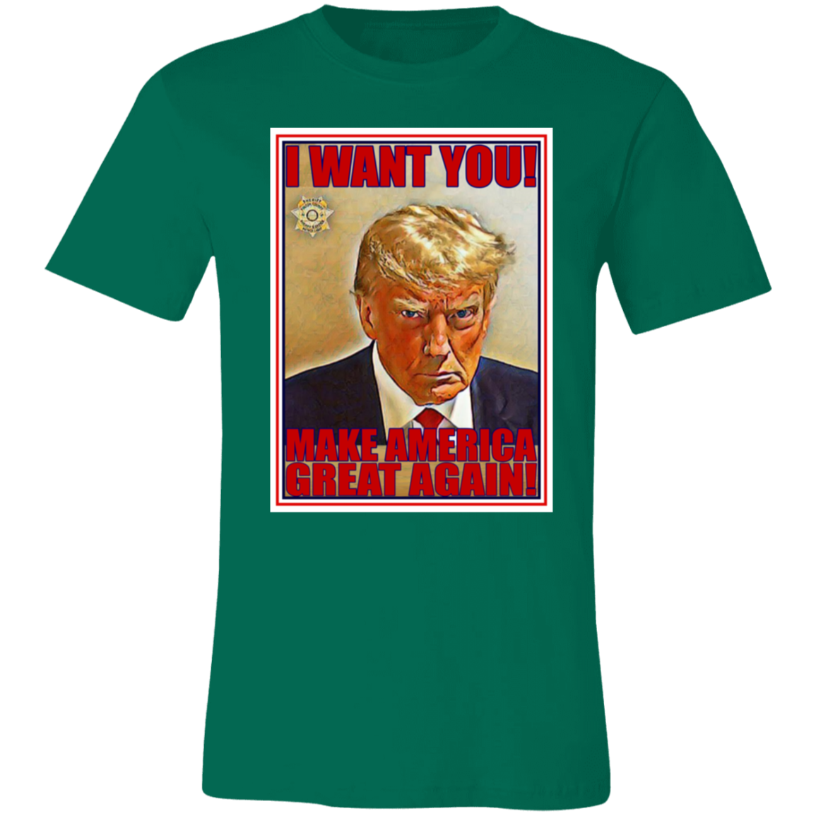 Trump I Want You Jersey Short-Sleeve T-Shirt - T-Shirts Kelly / S Real Domain Streetwear Real Domain Streetwear