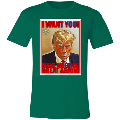 Trump I Want You Jersey Short-Sleeve T-Shirt - T-Shirts Kelly / S Real Domain Streetwear Real Domain Streetwear