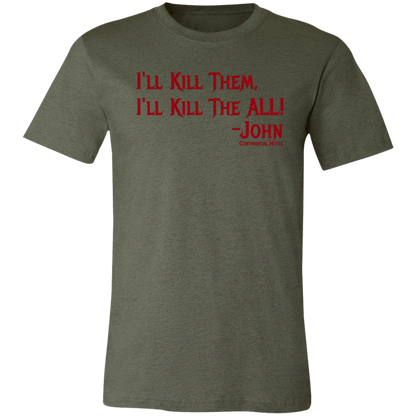 I'll Kill Them, I'll Kill Them All Jersey Short-Sleeve T-Shirt - T-Shirts Heather Military Green / S Real Domain Streetwear Real Domain Streetwear