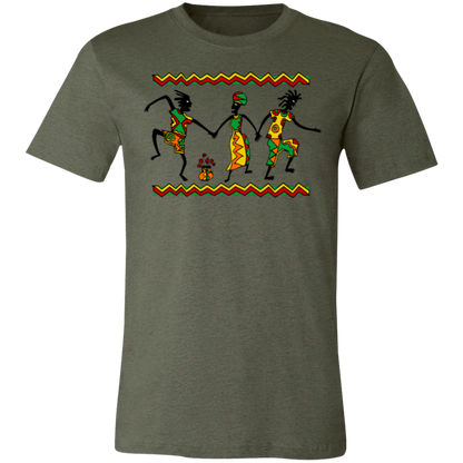Tribal Dance Jersey Short-Sleeve T-Shirt - T-Shirts Heather Military Green / M Real Domain Streetwear Real Domain Streetwear