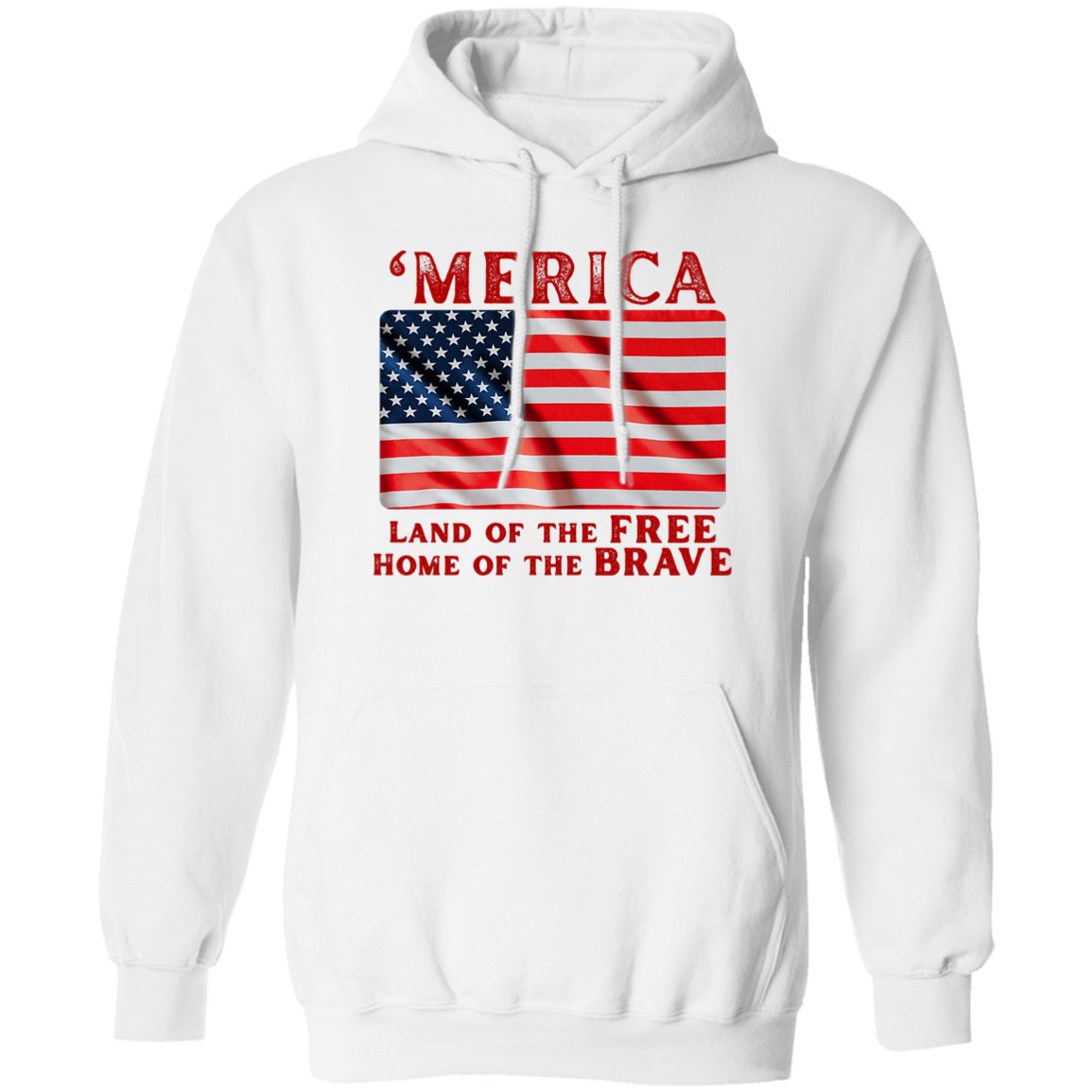 'MERICA Pullover Hoodie: Celebrate in Style! - Hoodies White / M Real Domain Streetwear Real Domain Streetwear