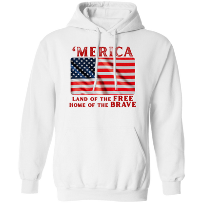 'MERICA Pullover Hoodie: Celebrate in Style! - Hoodies White / M Real Domain Streetwear Real Domain Streetwear