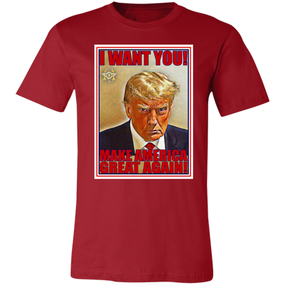 Trump I Want You Jersey Short-Sleeve T-Shirt - T-Shirts Canvas Red / S Real Domain Streetwear Real Domain Streetwear