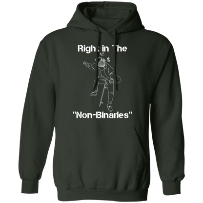 Right in the "Non-Binaries" Pullover Hoodie - Hoodies Forest Green / M Real Domain Streetwear Real Domain Streetwear