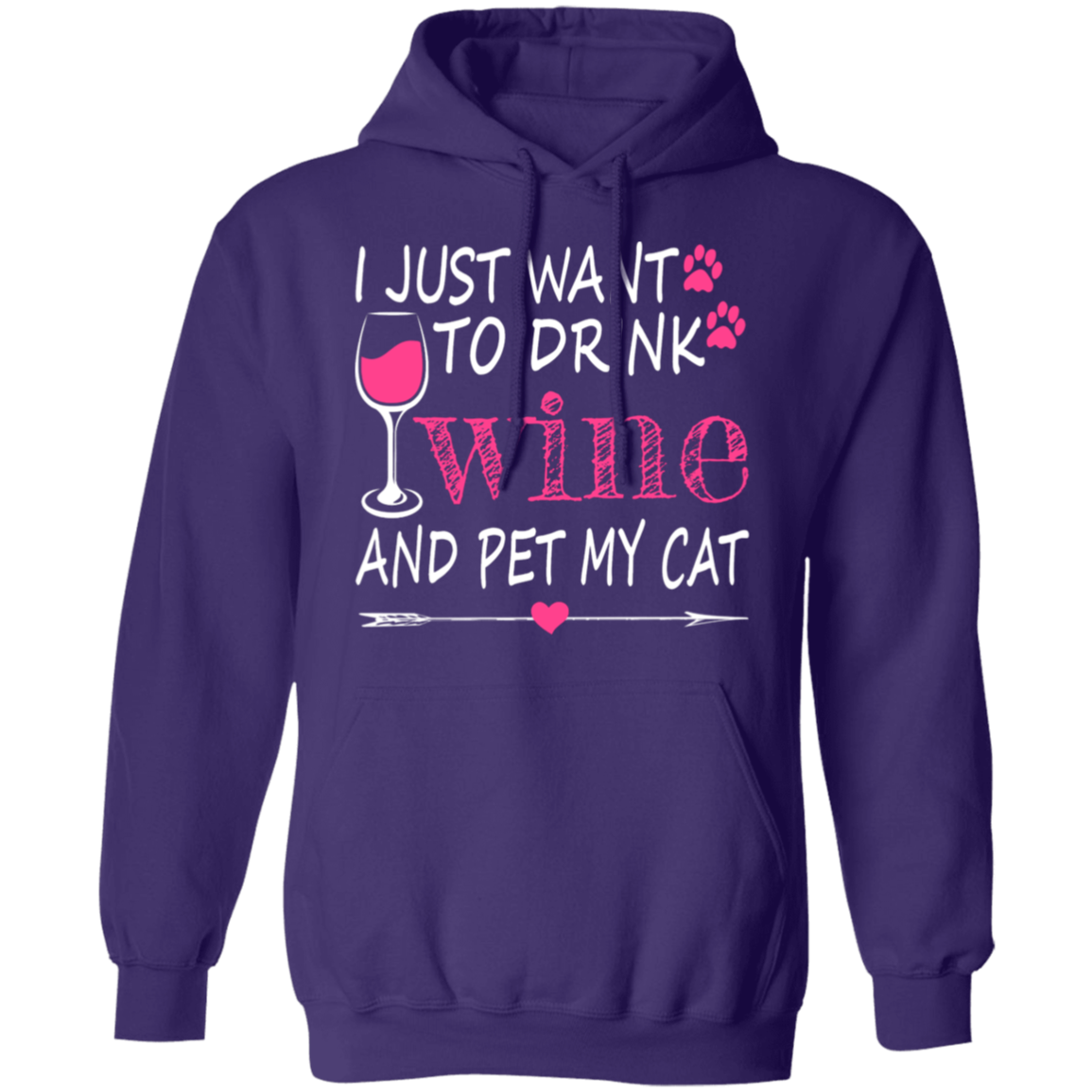 I Just Want to Drink Wine... Pullover Hoodie - Hoodies Purple / M Real Domain Streetwear Real Domain Streetwear