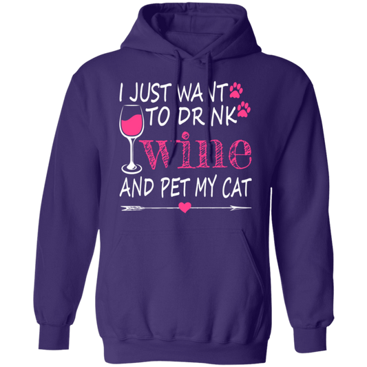 I Just Want to Drink Wine... Pullover Hoodie - Hoodies Purple / M Real Domain Streetwear Real Domain Streetwear