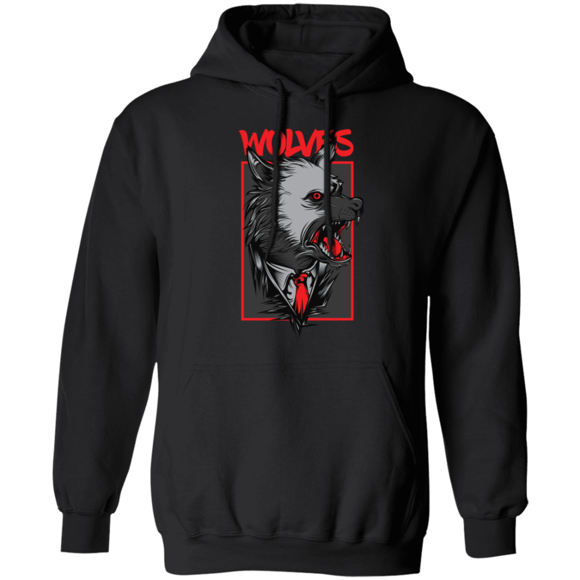 Wolves Mafia Pullover Hoodie - Hoodies Black / M Real Domain Streetwear Real Domain Streetwear