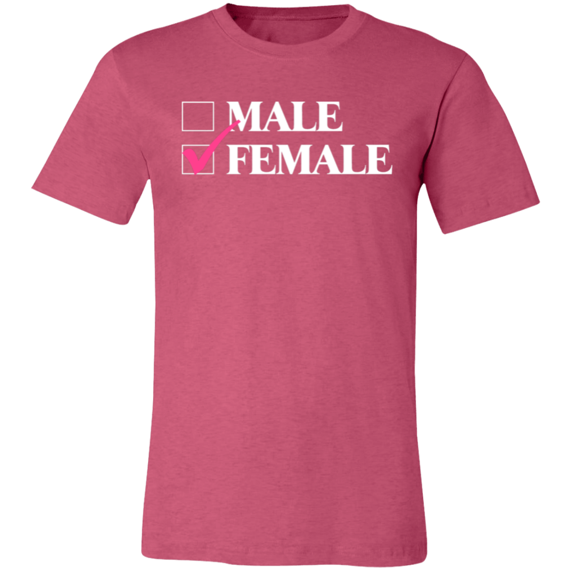 Checkmark Female Jersey Short-Sleeve T-Shirt - T-Shirts Heather Raspberry / S Real Domain Streetwear Real Domain Streetwear