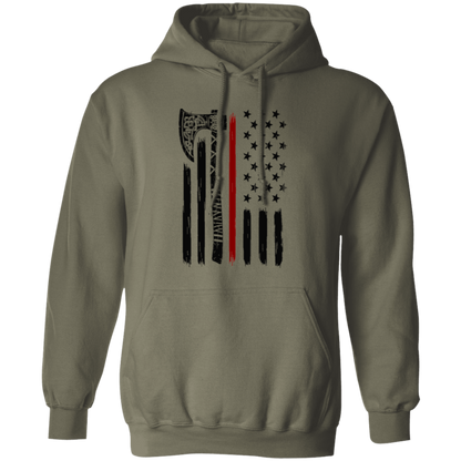 Viking Axe American Flag Pullover Hoodie - Hoodies Military Green / M Real Domain Streetwear Real Domain Streetwear