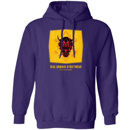 Hannya Mask Style Pullover Hoodie - Hoodies Purple / M Real Domain Streetwear Real Domain Streetwear
