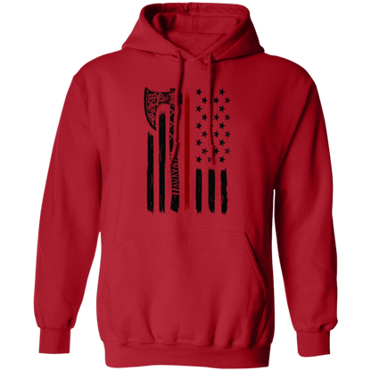 Viking Axe American Flag Pullover Hoodie - Hoodies Red / M Real Domain Streetwear Real Domain Streetwear