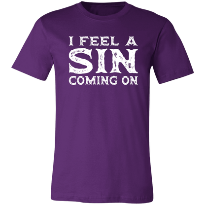 I Feel a SIN Coming On Jersey Short-Sleeve T-Shirt - T-Shirts Team Purple / S Real Domain Streetwear Real Domain Streetwear