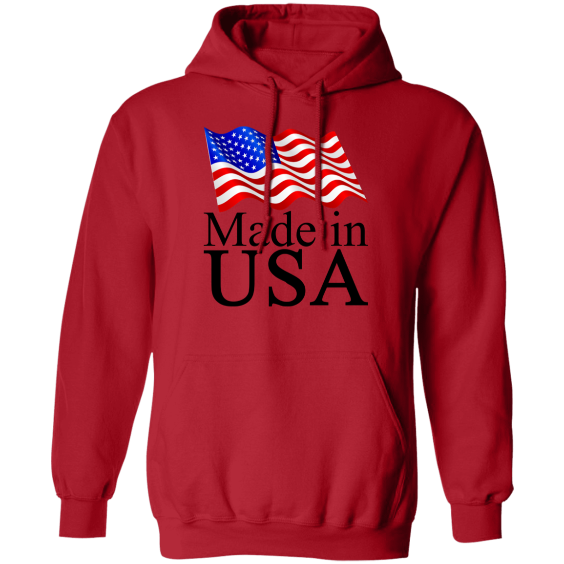 Made in USA American Flag Pullover Hoodie - Hoodies Red / M Real Domain Streetwear Real Domain Streetwear