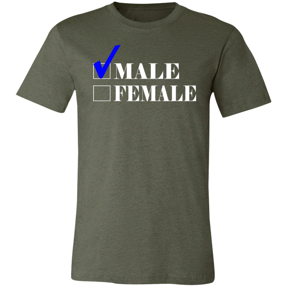 Checkmark Male Jersey Short-Sleeve T-Shirt - T-Shirts Heather Military Green / S Real Domain Streetwear Real Domain Streetwear