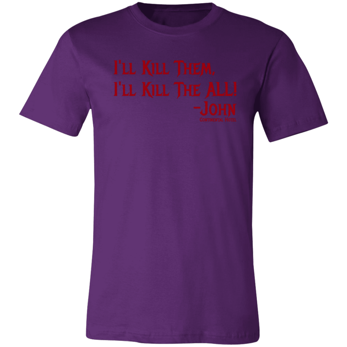 I'll Kill Them, I'll Kill Them All Jersey Short-Sleeve T-Shirt - T-Shirts Team Purple / S Real Domain Streetwear Real Domain Streetwear