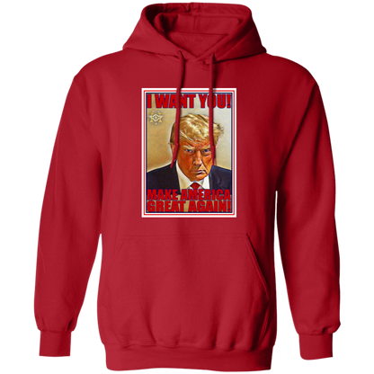 Trump I Want You Pullover Hoodie - Hoodies Red / M Real Domain Streetwear Real Domain Streetwear