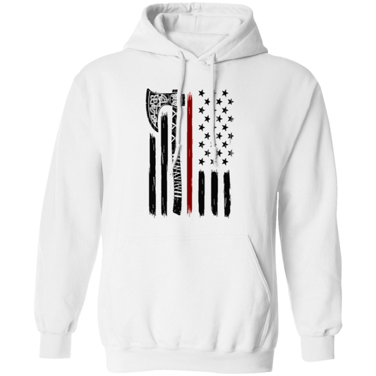 Viking Axe American Flag Pullover Hoodie - Hoodies White / M Real Domain Streetwear Real Domain Streetwear
