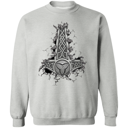 Mjollnir Crewneck Pullover Sweatshirt - Sweatshirts Sport Grey / M Real Domain Streetwear Real Domain Streetwear